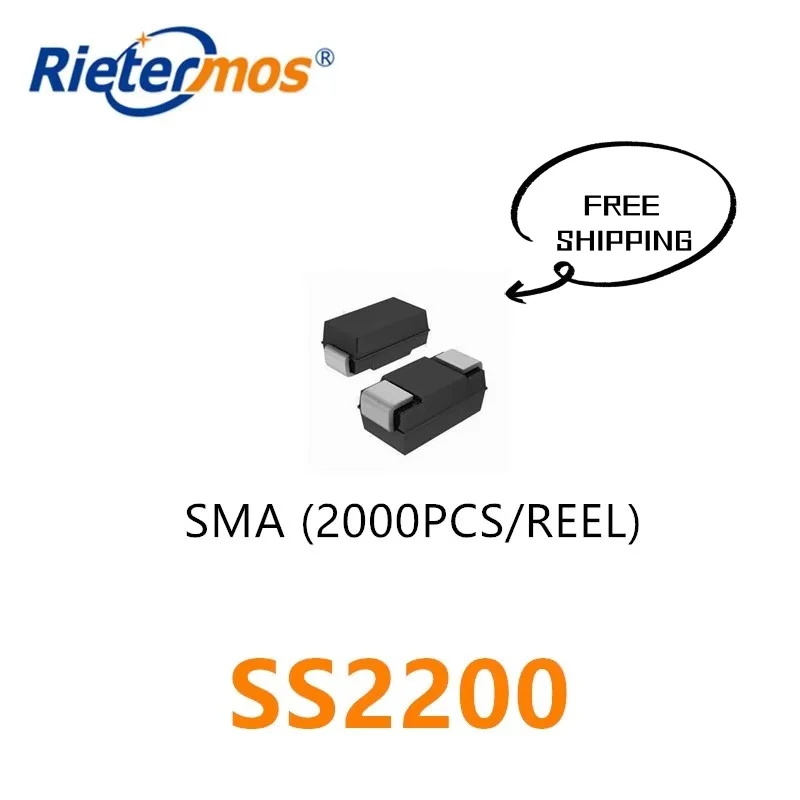 2000PCS SS2200 2A 200V SMA DO-214AC FEITO NA CHINA