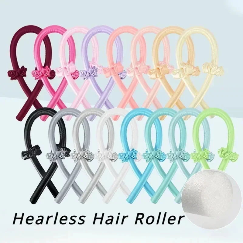 Heatless Curling Rod Headband, Sem Calor, Cachos De Seda, Fita De Cabelo Rolos, Dormir Soft Headband, Preguiçosos Encrespadores De Cabelo, Ferramentas De Estilo De Cabelo