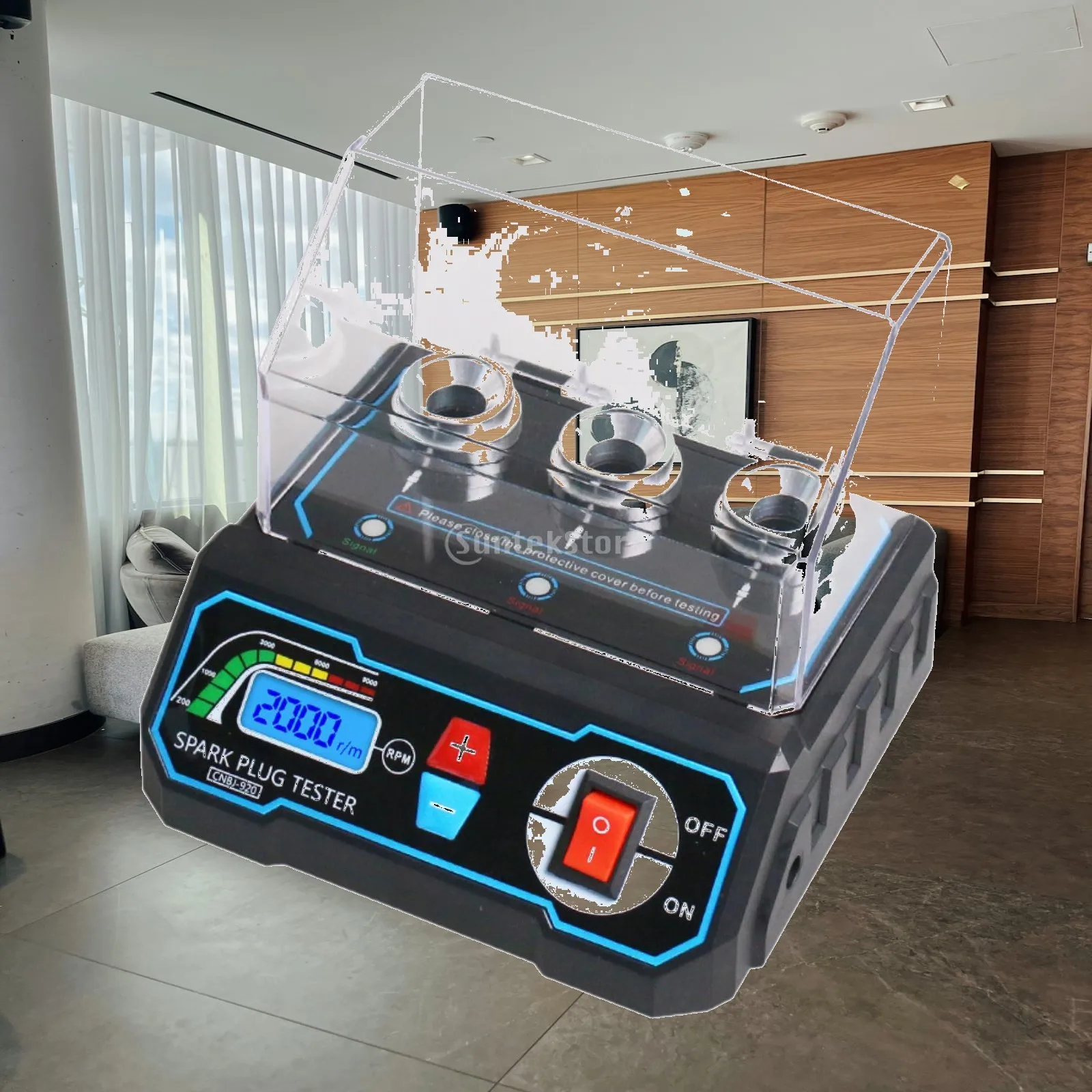 スパークプラグテスター-3穴式-車用イグニッションコイルアナライザー-200～9000回転-分調整可能-エンジン診断ツール-自動車修理工場用