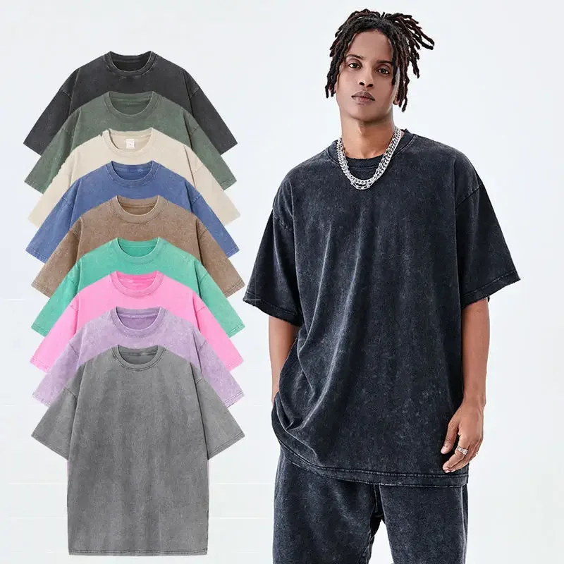 Summer Washed T shirt for Men Women Cotton Loose O-Neck Oversized Tee Men's Korean Y2k Tops Casual Vintage Short Sleeve T-shirt