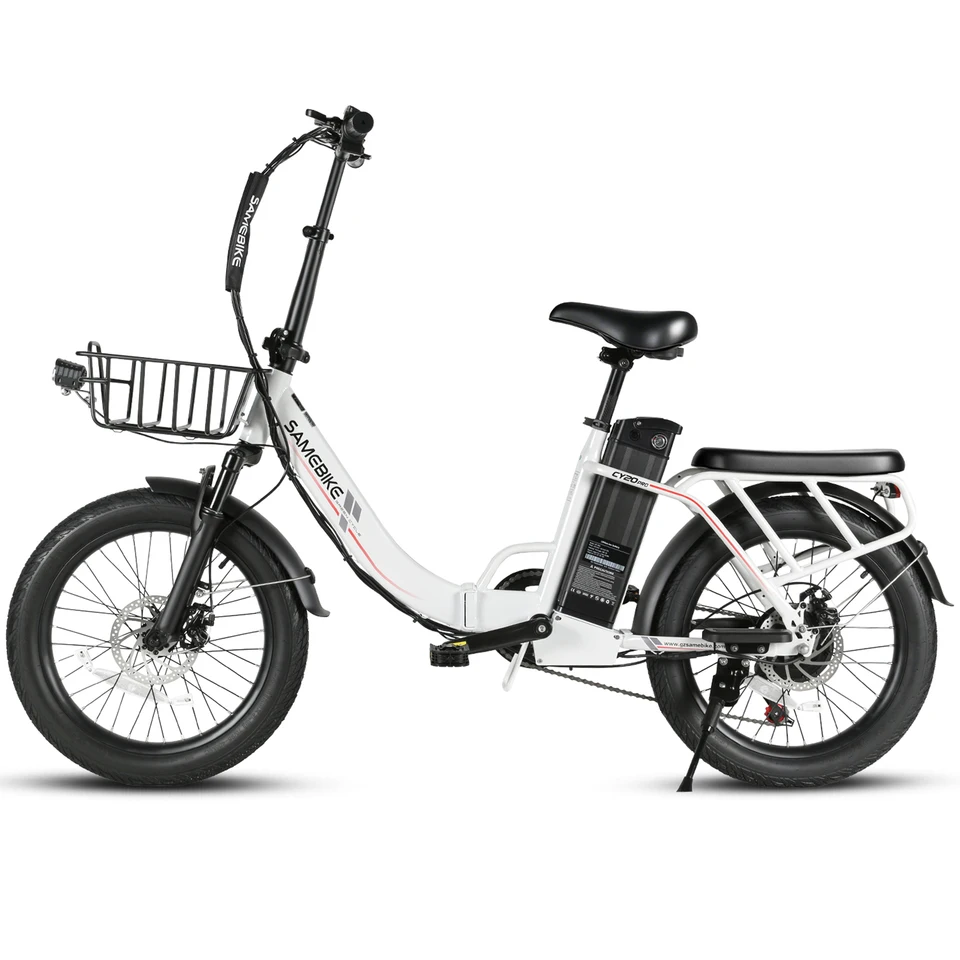 SAMEBIKE CY20Pro Adult Commuter Ebike 800W 20x3.0 Fat Tire 7 Speed Folding Bike 48V 13AH Front Basket Rear Rack image 7