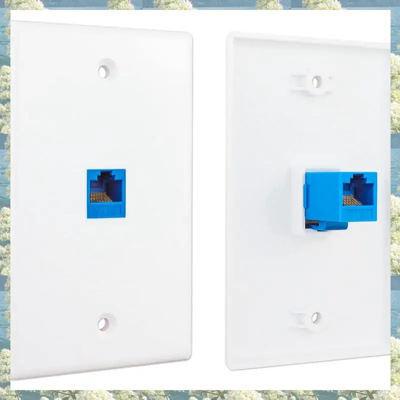 لوحة حائط إيثرنت جديدة مكونة من 4 منافذ، RJ45 Cat6 أنثى إلى أنثى جاك لوحات وجه مقرنة مضمنة، منفذ واحد