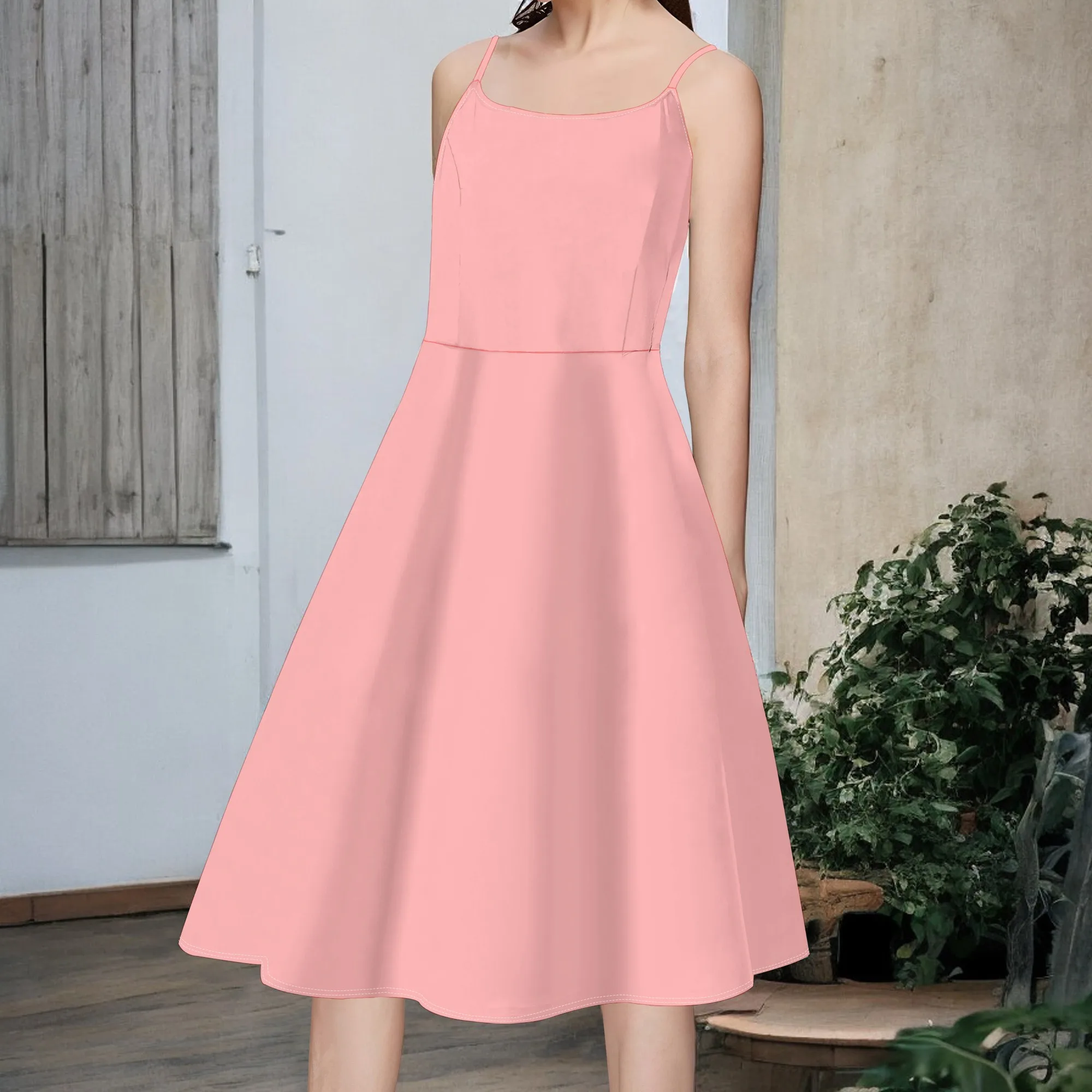 

Women's Casual Summer Dress Sleeveless Spaghetti Strap Adjustable Waist Lightweight Breathable A Line Sun Dresses