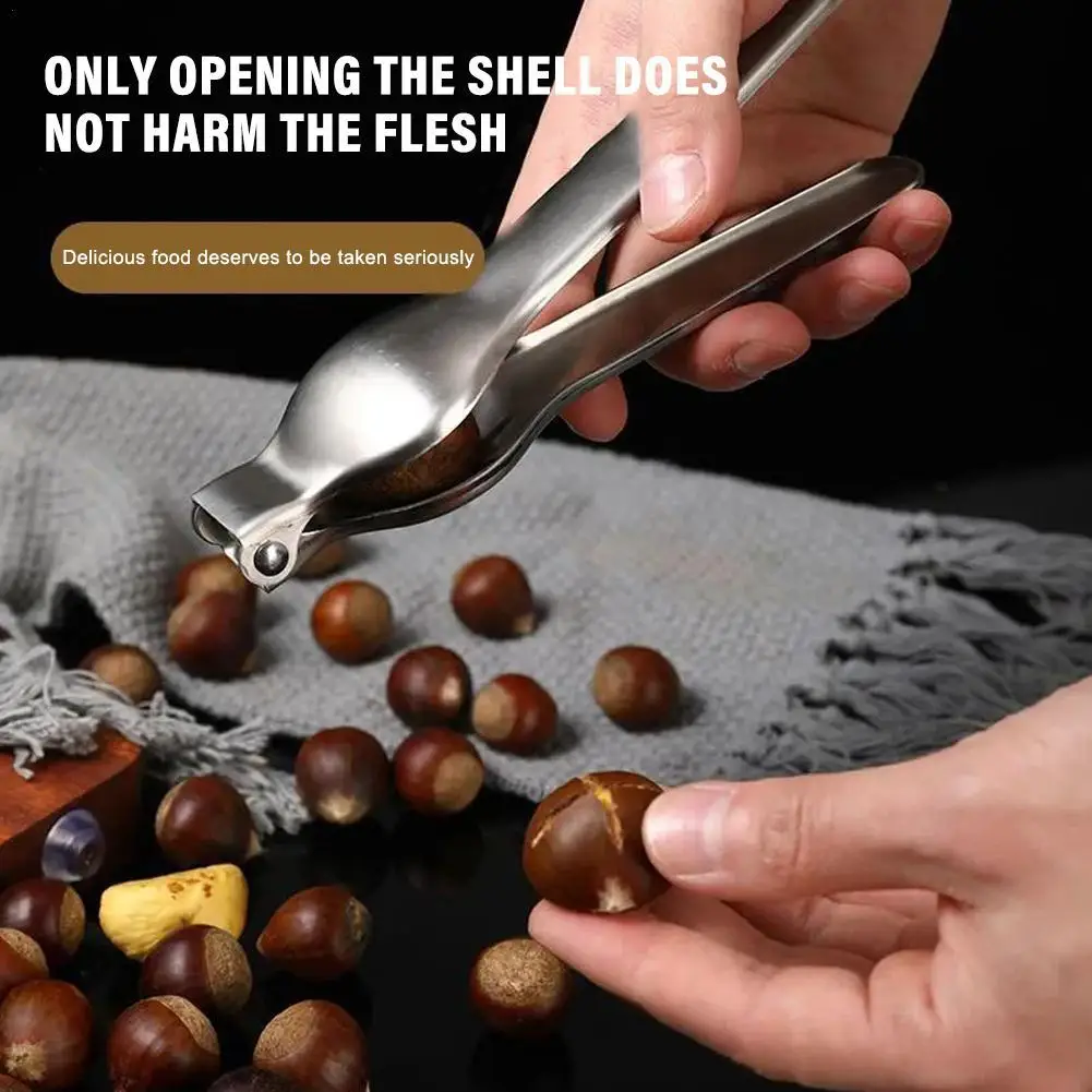 2in 1 밤 오프너 기계 스테인레스 스틸 퀵 클립 호두 플라이어 밤 칼집 커터 호두 까기 쉘러 주방 도구
