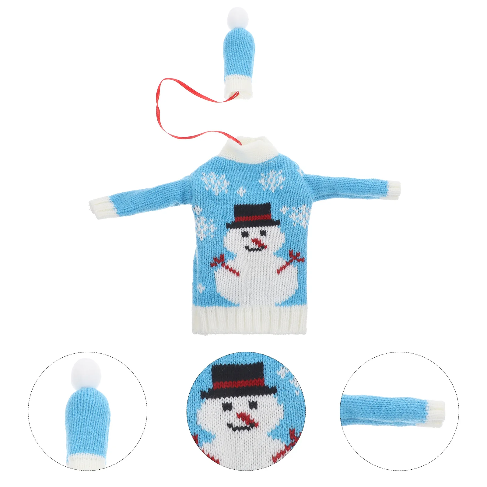 

1Set Decorative Wine Bottle Covers Knitted Christmas Reusable Bottle Sleeves Xmas Party Favor Festive Wine Accessory Decor