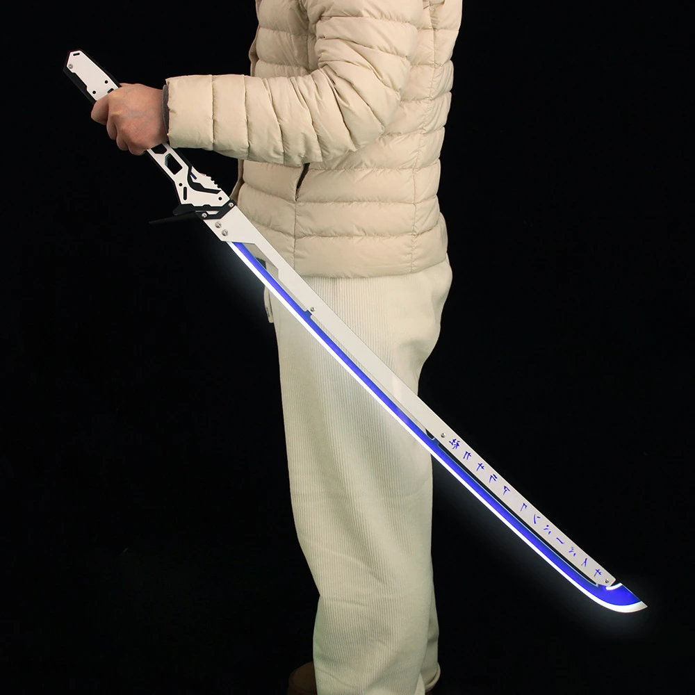 102cm/40.16in cyberpunk, periféricos de jogo, função katana espada leve, adereços modelo cosplay, brinquedos luminosos espadas presente namorado