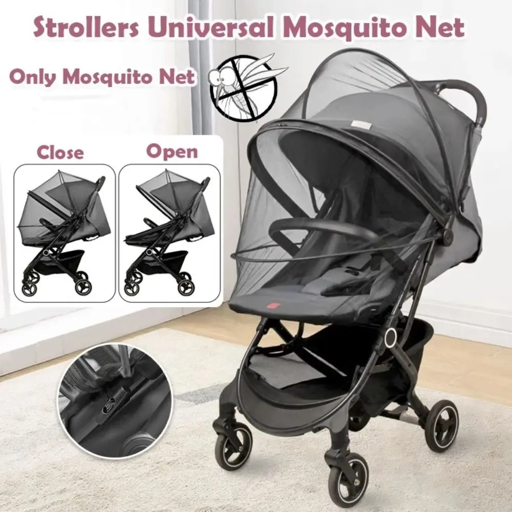 Nova Rede Mosquiteira para Carrinho de Bebê com Zíper Duplo, Acessórios de Proteção para Bebês, Verão