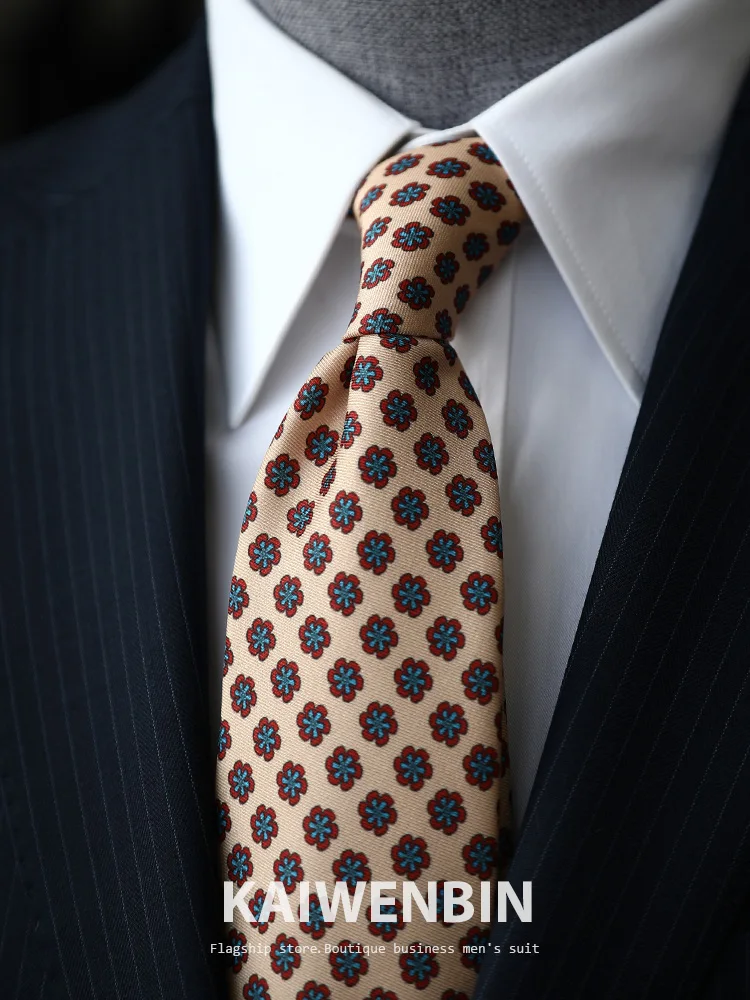 

Галстук Бледно-оранжевый стильный деловой галстук с цветочным принтом для профессионального рабочего наряда