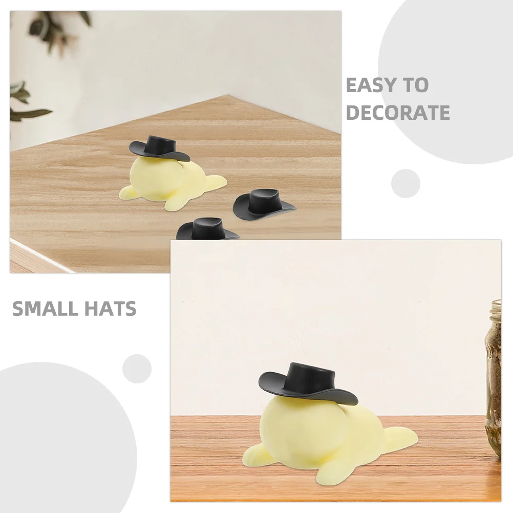 30 قطعة قبعات رعاة البقر الصغيرة القبعات البلاستيكية الغربية الصغيرة للحرف اليدوية دمية الزينة الصغيرة DIY بها بنفسك الاكسسوارات الحرفية زينة الحفلات #5