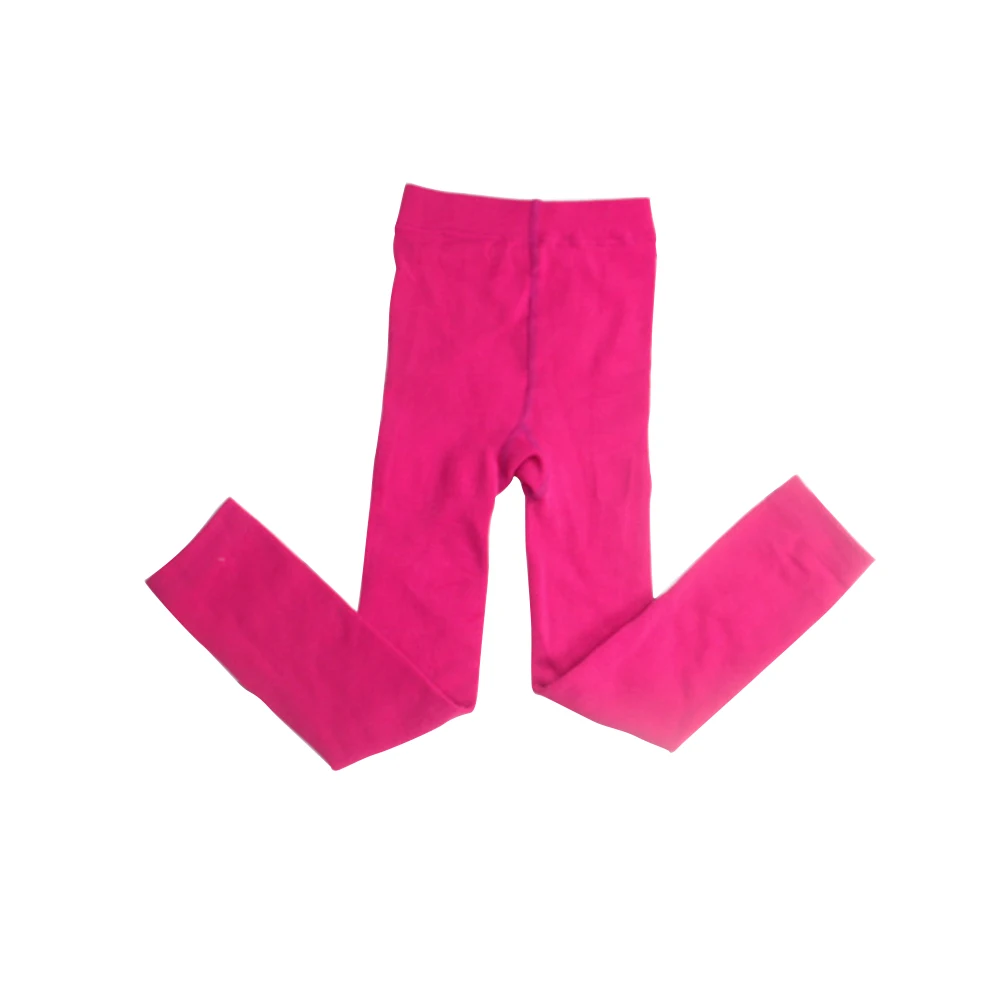 

Girls Winter Warm Lined Tights Trousers Elastic Thick Leggings Ninth Pants for 5-7 Years Old (Rose Red)