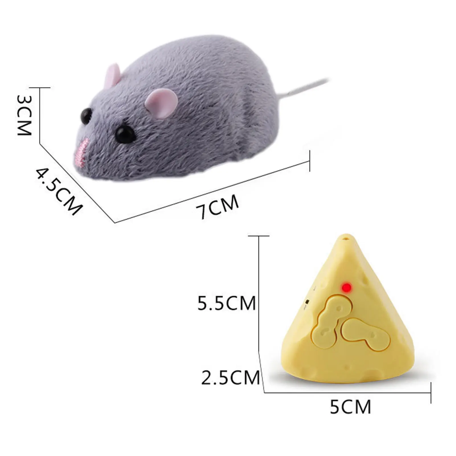 Electronic Remote Control Mouse Toys For Cats Toy Interactive Cat Teasing Plush Emulation Mouse Tricky Toys Build-In Battery