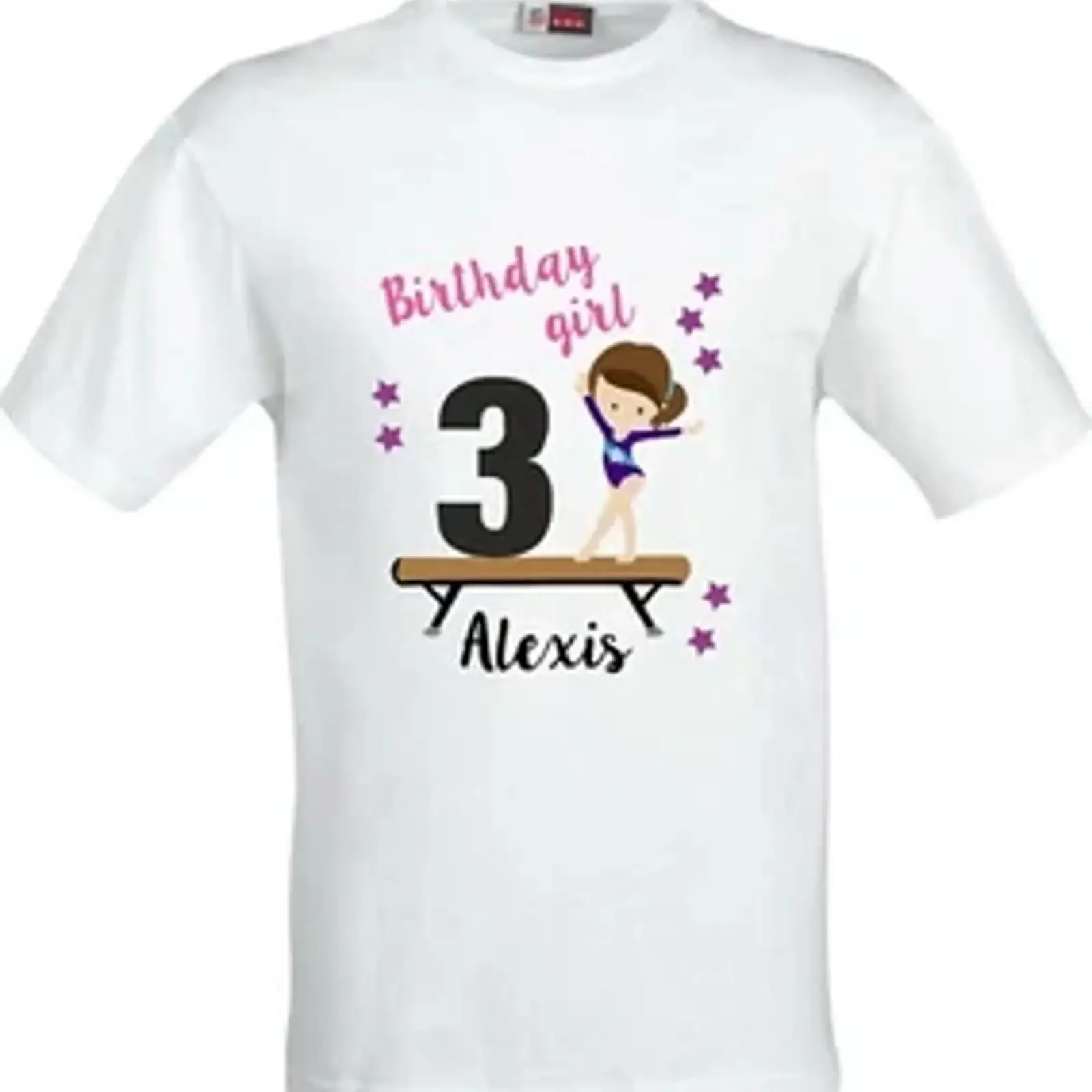 Personalisiertes T Shirt Gymnastik Geburtstag Mädchen Kinder Sublimation vintage Washed designer clothes Top For Everyday Wear
