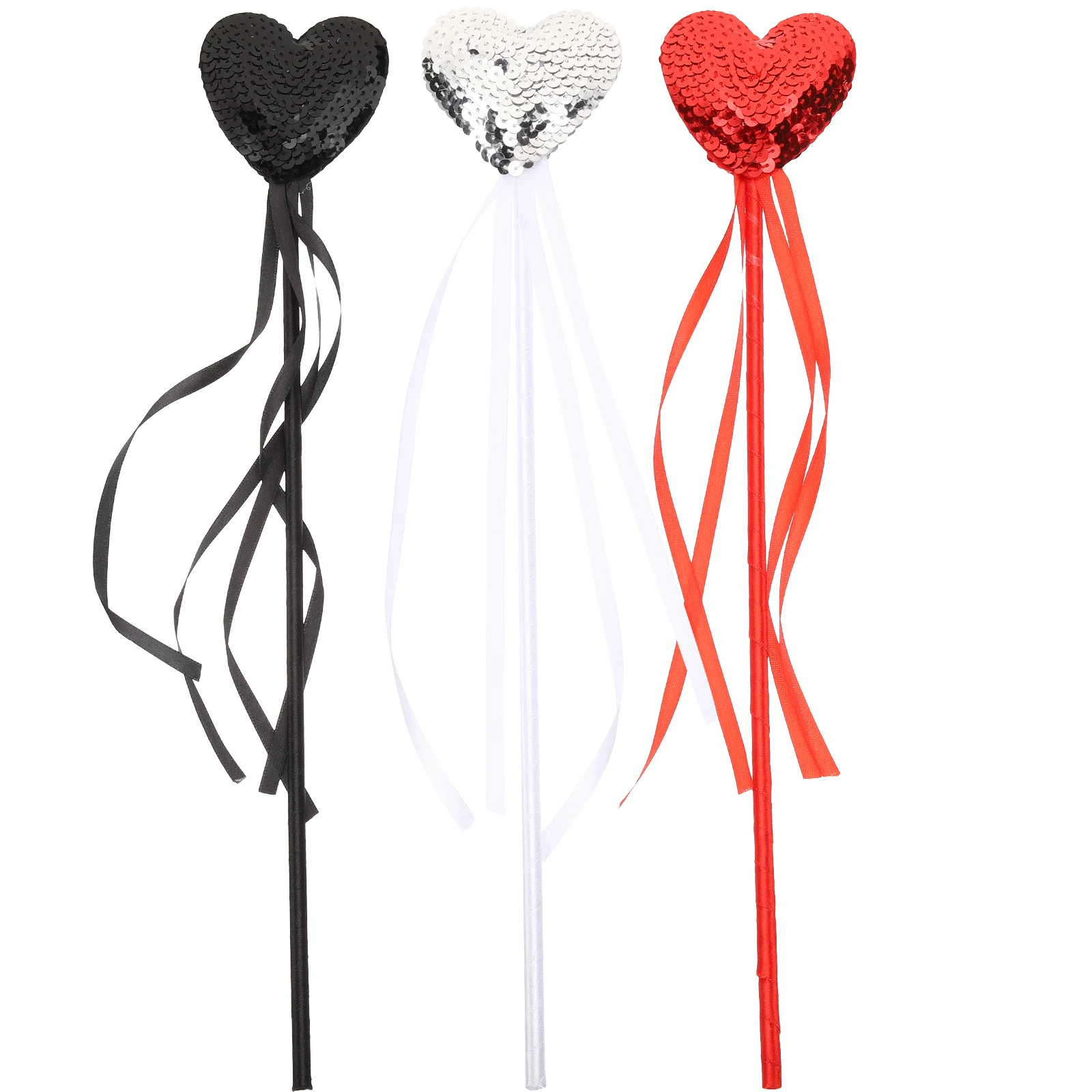 Bacchette a forma di cuore scintillanti da 3 pezzi Bastoncini da fata premium per feste a tema principessa Foto Prop Forniture per feste regalo di festa