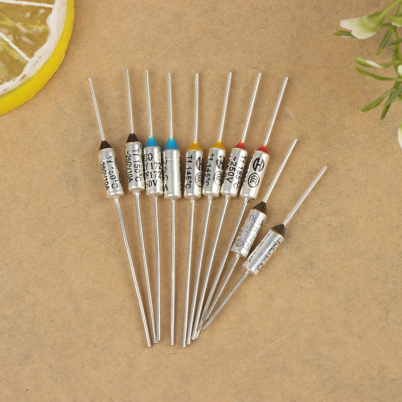 10PCS Metal Thermal Fuse 10A 15A 250V Temperature 142° 150° 172° 185° 216° For Electric Rice Cooker