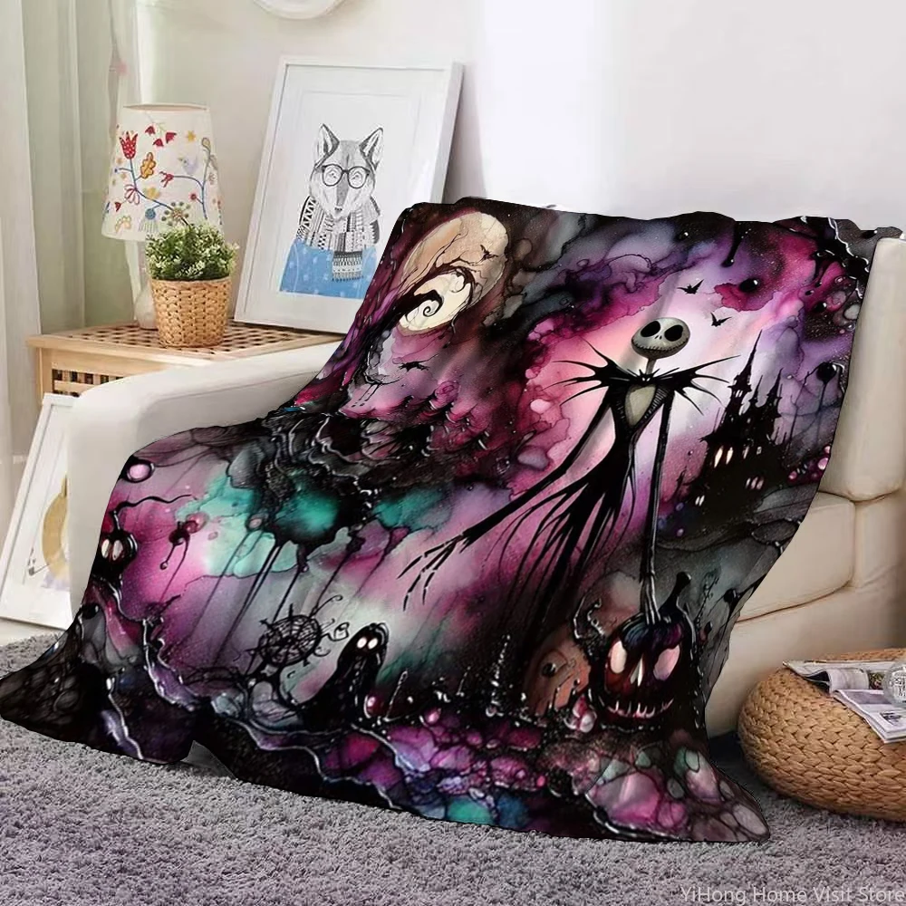 Nightmare Cartoon Printed Flannel Thin Blanket King Size Luxury Winter Throw Travel Blankets for Children Sofa  Fashion Gift