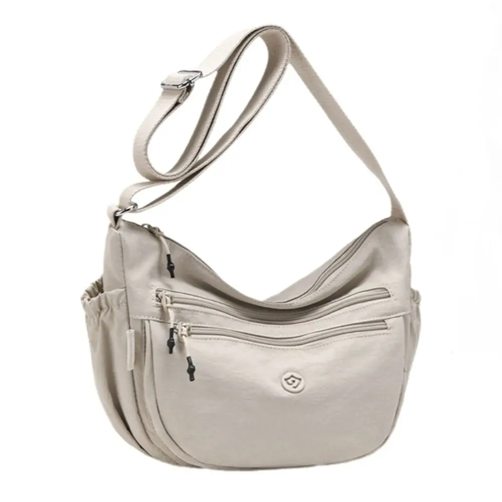 

Casual Nylon Small Shoulder Bag Solid Color Multi-Pocket Women Crossbody Bag Large Capacity Lightweight Hobo Bag