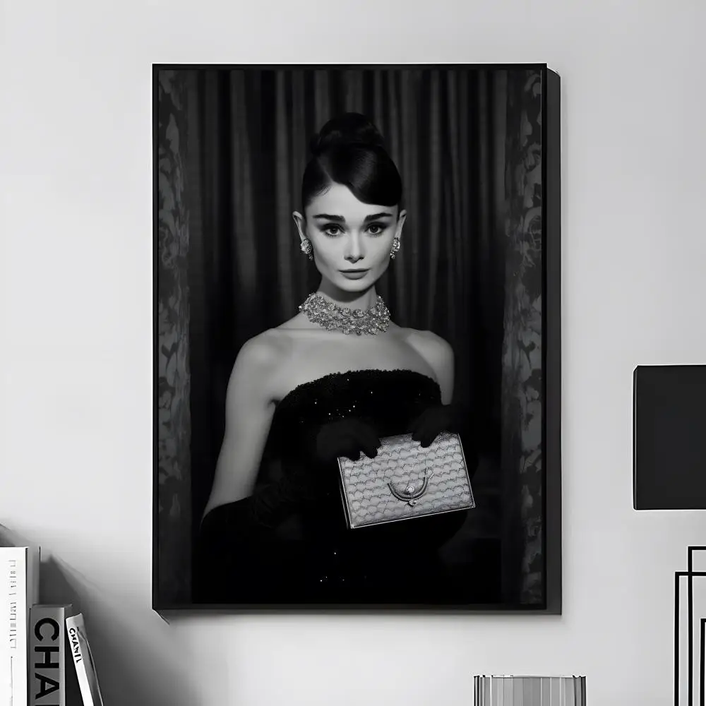 Tijdloze A-Audrey Hepburn Poster Wanddecoratie, geschikt voor woonkamer, slaapkamer, bar, salon, woondecoratie, cadeau