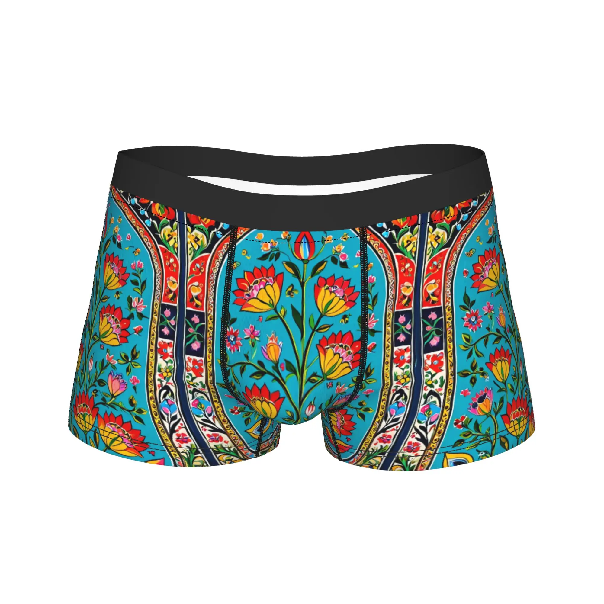 Ethnic Ornate Pattern Underwear  Males Panties Custom Elastic Trunk High Quality Boxer Brief Big Size