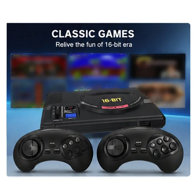 high-definition-tv-output-16-bit-video-game-console-for-sega-mega-drive-with-wireless-controllers-ready