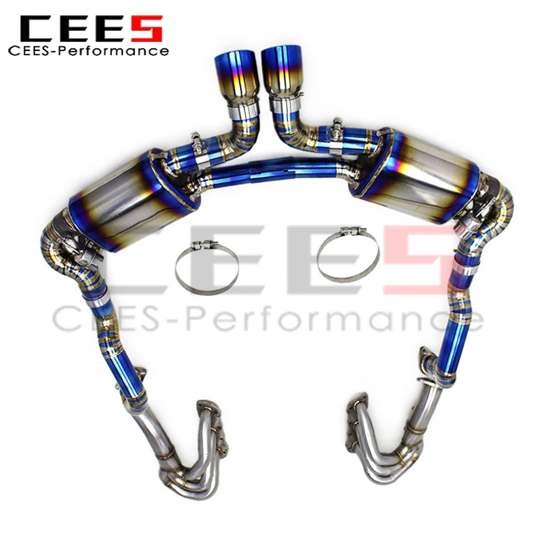 

cees Exhaust System for PORSCHE CAYMAN 981 GTS 3.8L 2013-2015 SS304 Exhaust Manifold OEM Valve Pipe Catback Muffler