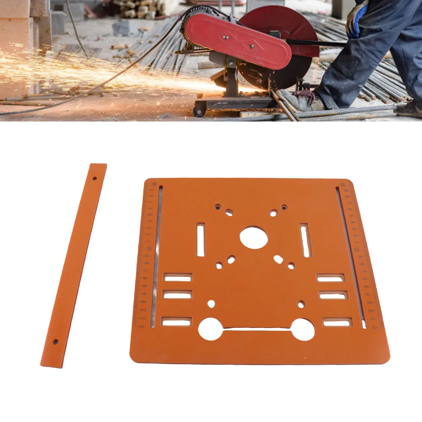 

Cutting Machine Base Plate 28×25cm Circular Saw Guide Bottom Board Table Insert Plate for Woodworking Projects
