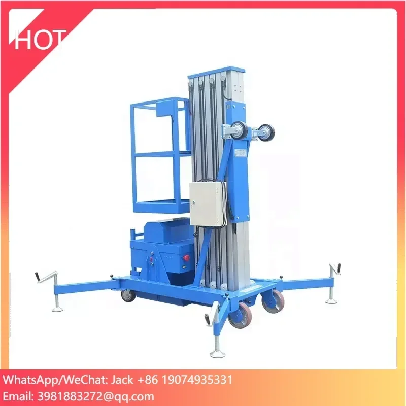 Cheap Shandong Factory 8-16m Double Mast Aluminium Lift/electric Manlift Hydraulic Lifting Table