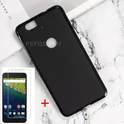 Anti-knock Soft TPU Phone Case For Google Nexus 6P 5.7 inch Huawei Nexus6P Silicone Caso Cover Bumper Tempered Glass