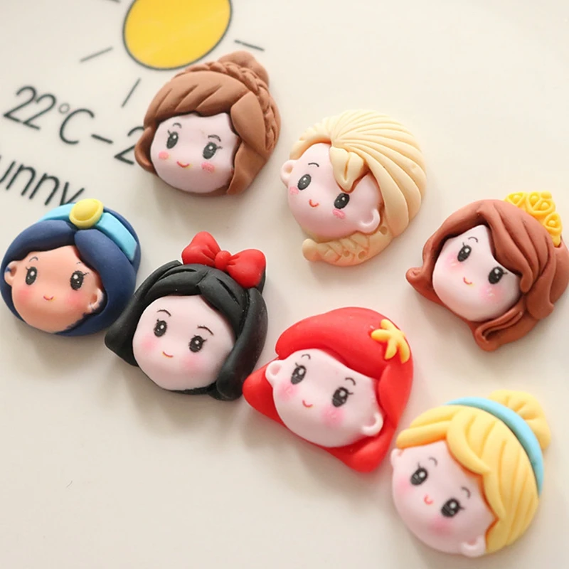 10 Pcs New Cute Cartoon Princess Series Flat Back Resin  Scrapbooking DIY Jewelry  Craft Decoration Accessorie