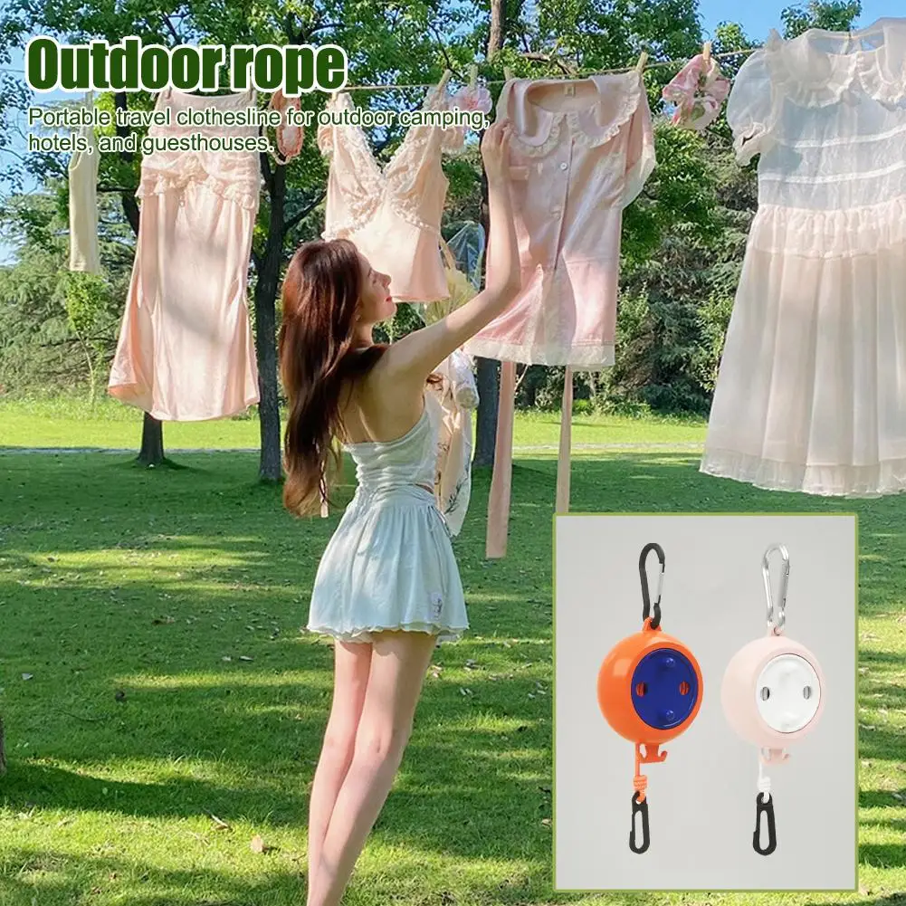 Retractable Clothes Drying Rack Rope Outdoor Portable Clothesline Storage Clothing Line for Laundry Drying Line Camping X4Y8