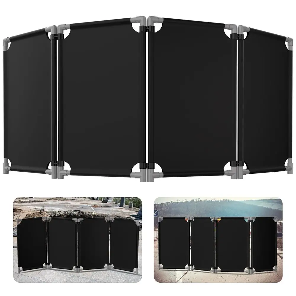 

4 Panels Saety Barricade,7.8T Removable oldable Security Gates Barrier with Heavy Duty PVC e, Black Color Easier to Identiy, Cro
