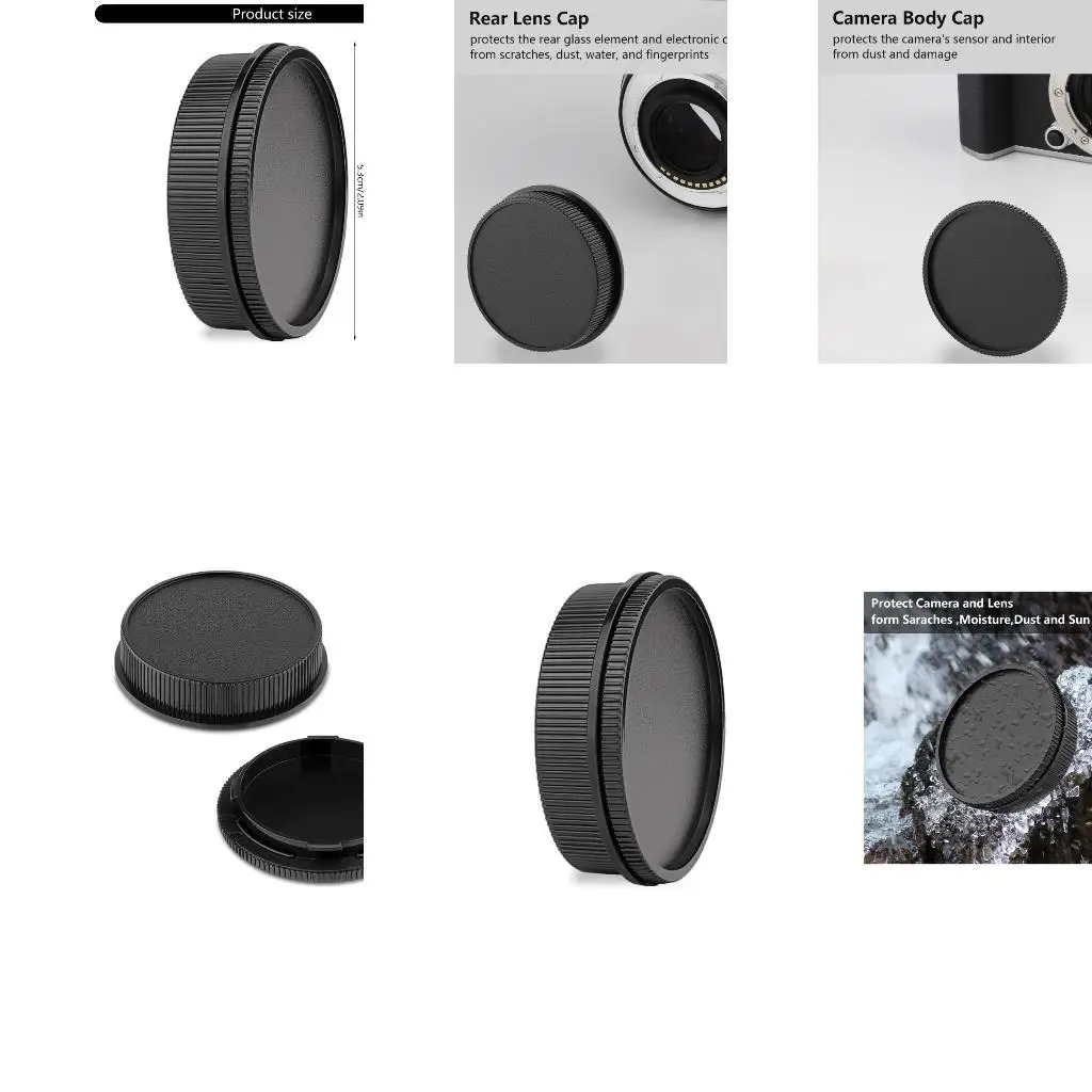 

Y1UB Camera Lens Front and Rear Caps Set Front Body Cover Rear Guard for T System