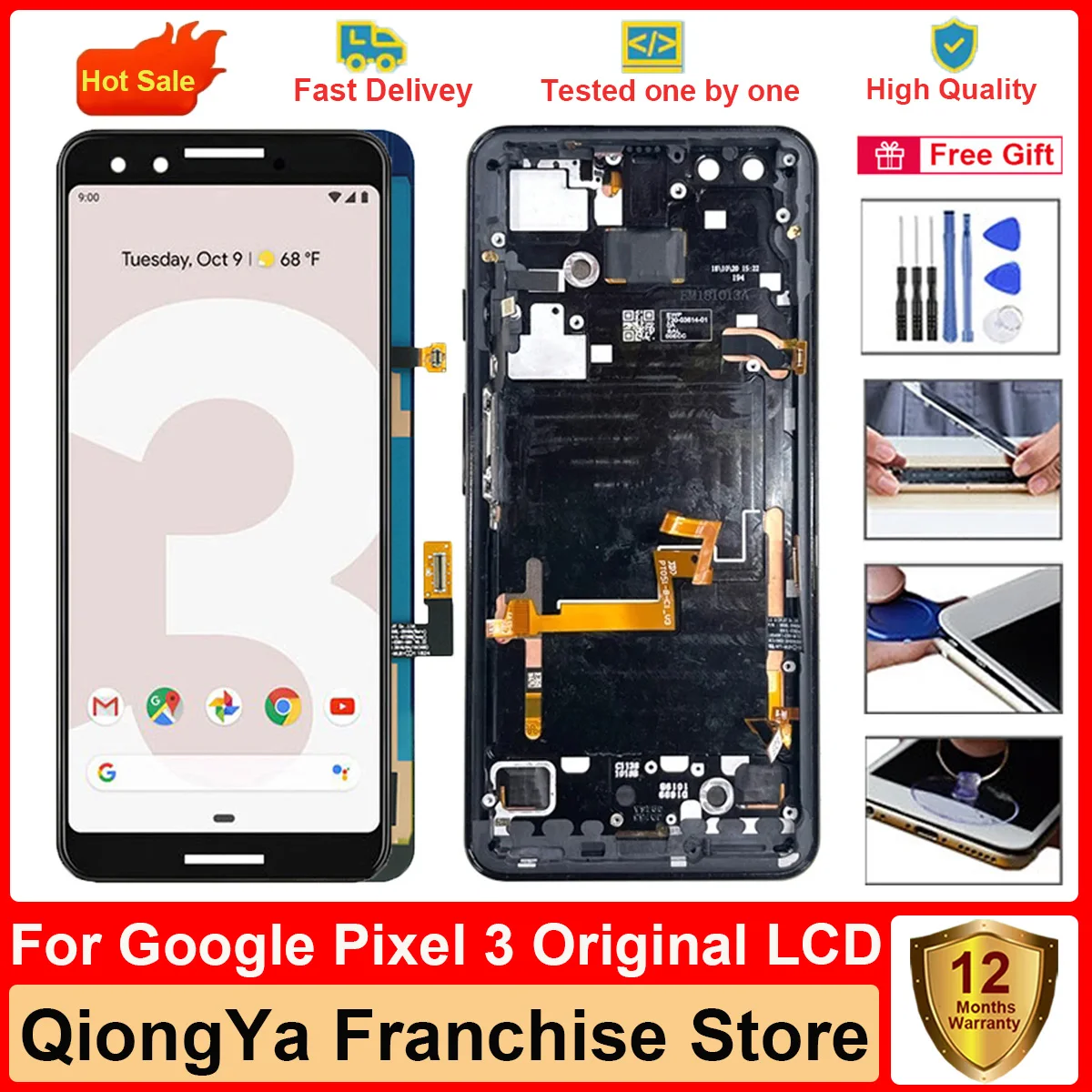 full-new-tested-original-55-amoled-screen-for-google-pixel-3-complete-display-and-digitizer-assembly