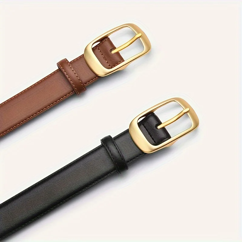 Women\'s Leather Belts For Jeans Ladies Strap Alloy Metal Pin Buckle Fashion Belt