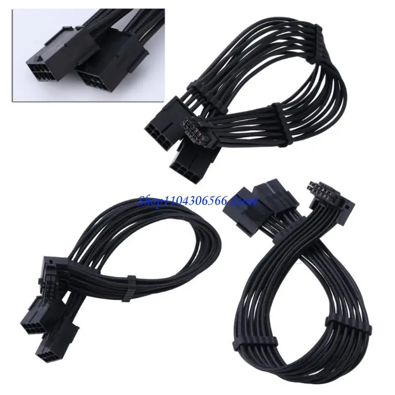 02DD 16AWG for RTX40 Series Graphics Cards 2x 8Pin Female to 12VHPWR PCIE 5.0 16Pin ATX3.0 Modular Cable 30cm