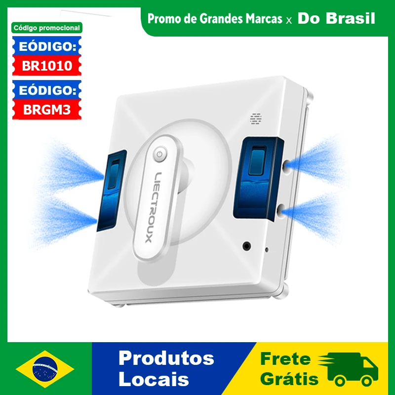 Robô Limpa Vidros LILIN YW509,pulverizador de água de 4 vias,robô de limpeza de janelas domésticas,memória Inteligente, aspirador de pó robótico para janelas,navegação inteligente,trabalho sem aro,avisos por voz