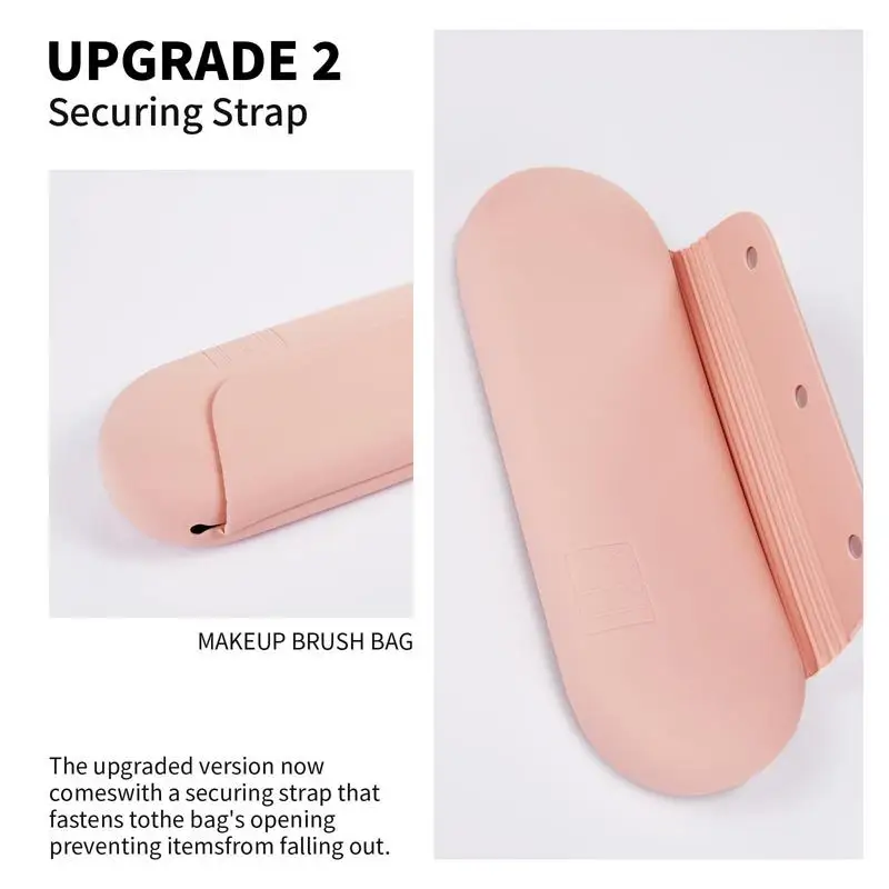 Silicone Makeup Brush Bag Organizer Case for Makeups Silicone Dustproof Box Cosmetic Brushes Eyebrow Pencils Storage Case