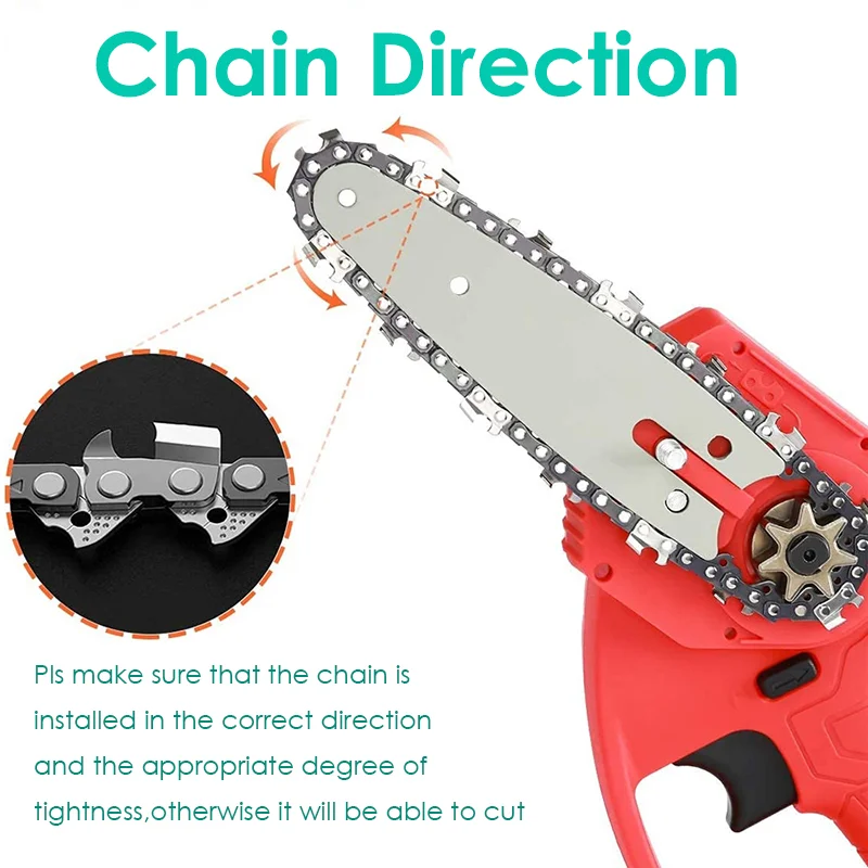 4/6 Inch Saw Blades Guide Mini Chain Saw 1/4\'\' Chain Garden Power Tools Set Steel MINI Electric Chainsaws Parts Chainsaw Chain