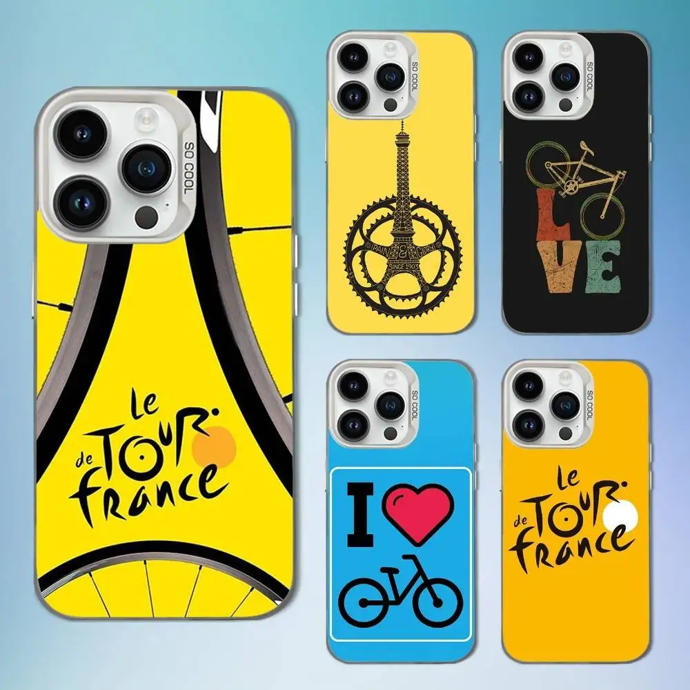 

Чехол для телефона Bike TOUR DE France для iPhone 16,15,14,13,12,11, Mini, XS, Pro, SE, MAX, белый матовый противоударный чехол