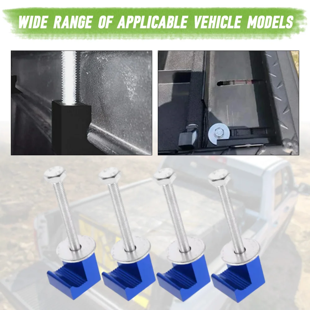 

4Pcs Truck Toolbox Mounting Kit Metal J-Hook Pickup Universal fit Toolbox Fastening Cross Strap Screws and Washers