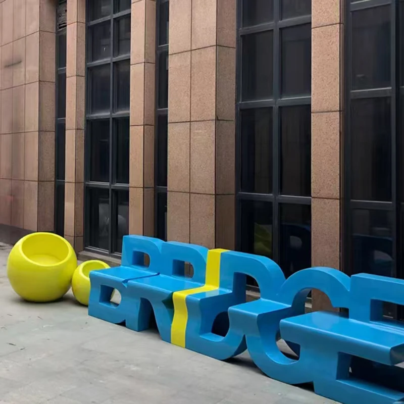 *Cutomization furniture factory  Fiberglass Bench Seating Outdoor Furniture Shopping mall hotel  use commercial chair