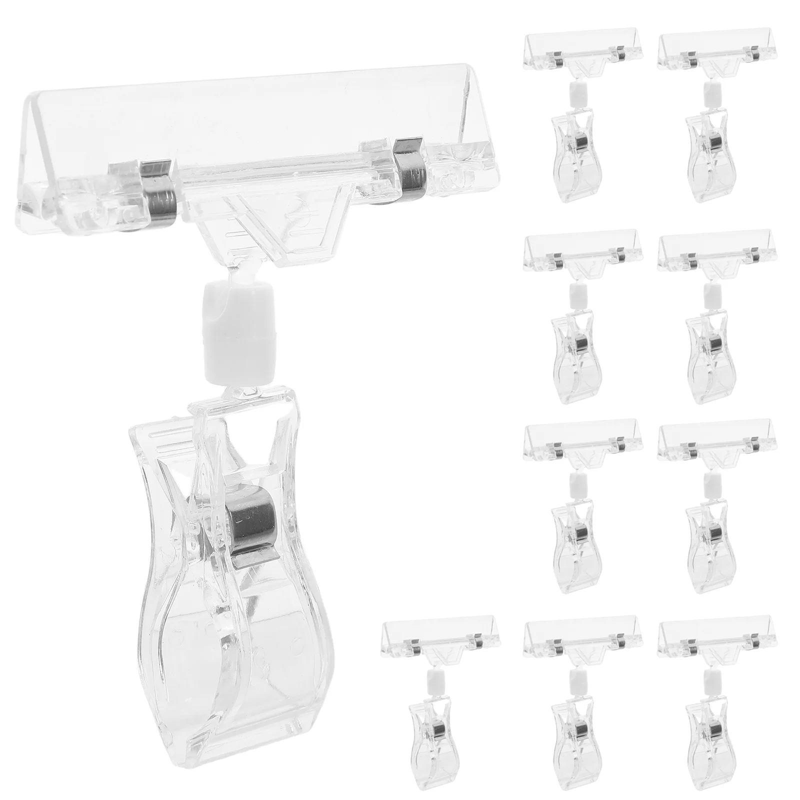 10PCS Plastic Transparent Label Clips Price Tag Clamp Note Fixator for Home Shooping Mall Market note holder