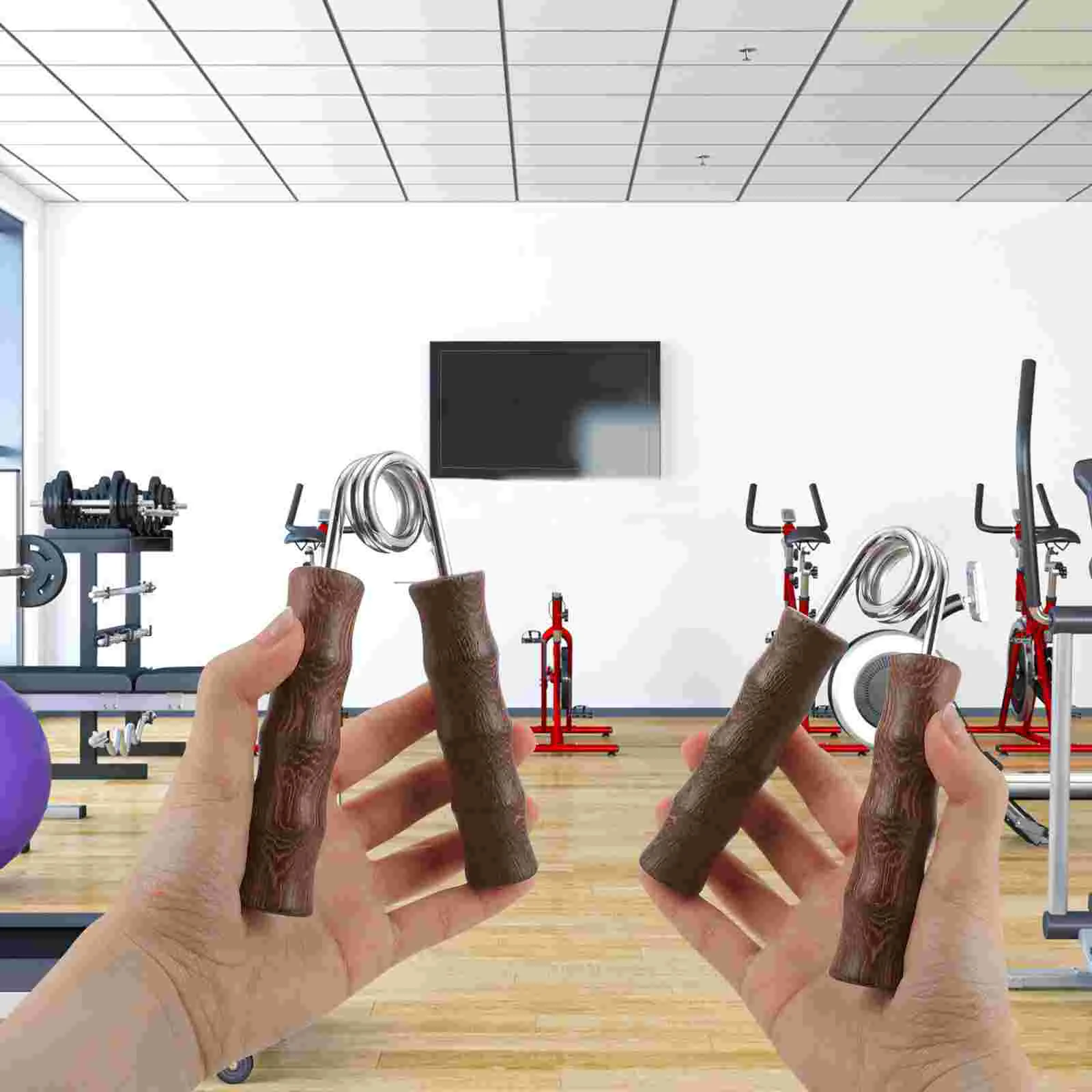 

Hand Wrist Strengthener Metal Grip Wooden Bodybuilding Tool Training Strengthening