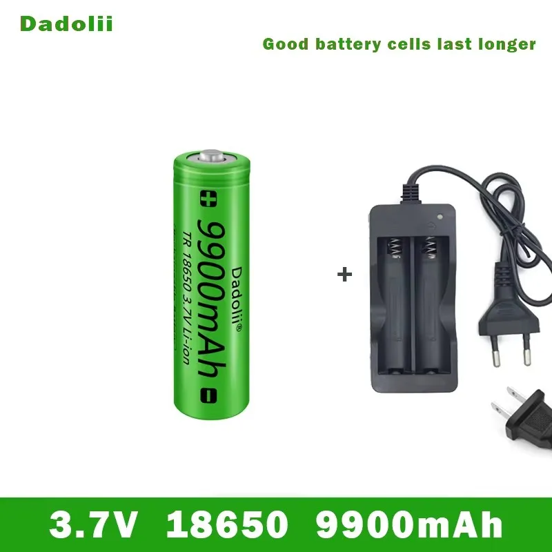 18650 Battery Rechargeable Battery 3.7V 18650 9800mAh Capacity Li-ion Rechargeable Battery For Flashlight Torch Battery+Charger