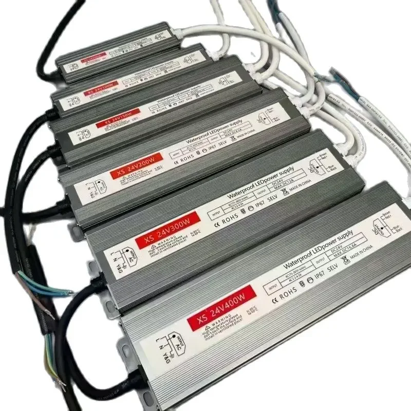 في الهواء الطلق مقاوم للماء IP67 مصباح الإضاءة محولات AC180-265V إلى تيار مستمر 12 فولت 24 فولت LED سائق التيار الكهربائي 60 واط 100 واط 150 واط 200 واط 300 واط 600 واط