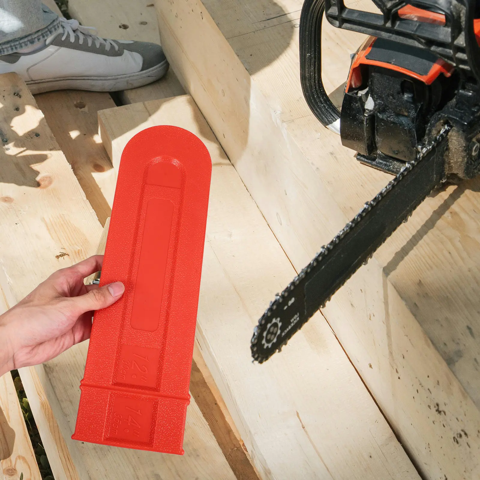 

2 шт. защитных пластиковых чехлов для цепи бензопилы, усиленные, для садового инструмента, сменные