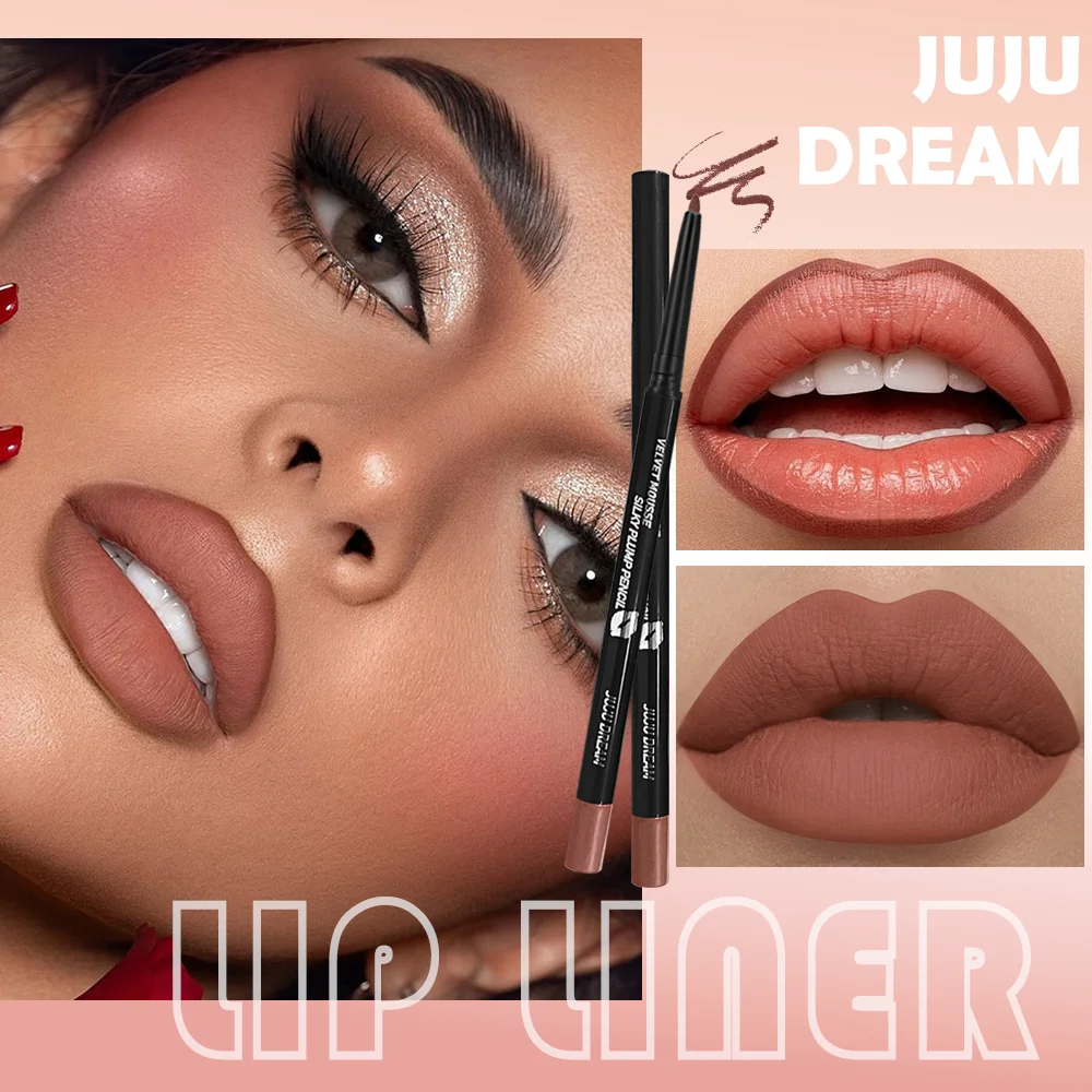 Waterproof Matte Lipliner Pencil Red Contour Tint Lipstick Long Lasting Non-stick Cup Moisturising Lips Makeup 5 Colors