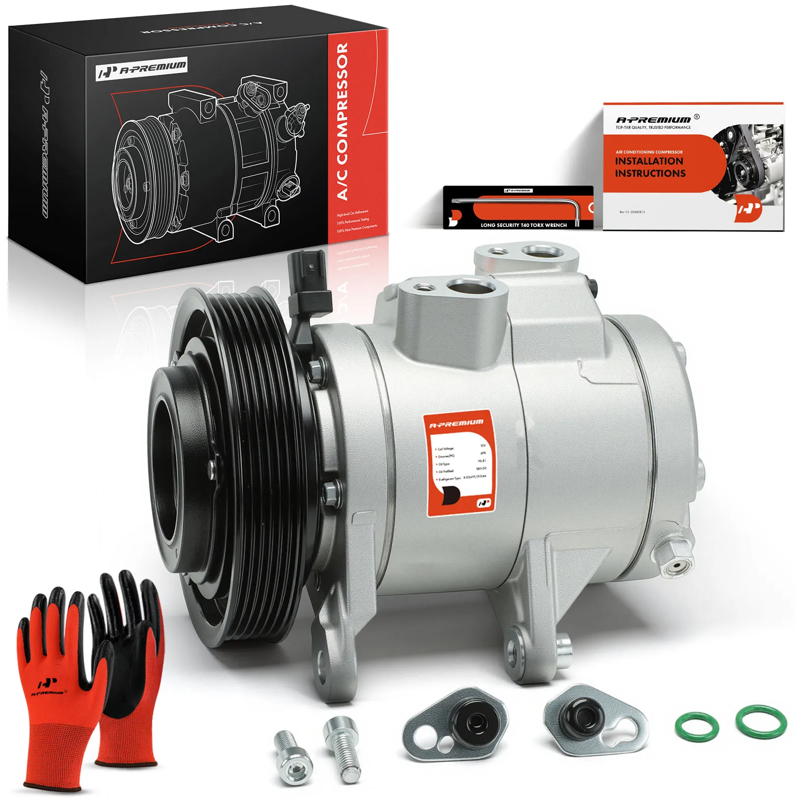 A-Premium AC Compressor with 6-Groove Pulley for Jeep Liberty 2009-2012 Dodge Nitro 2009-2011