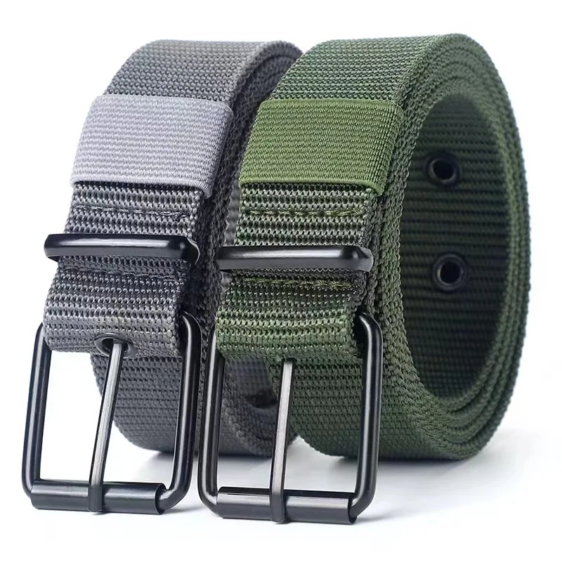 

Porous Canvas Pin Buckle Leather Belt Outdoor Sports Belt Trendy Eyelet With Jeans Belt For Men Women