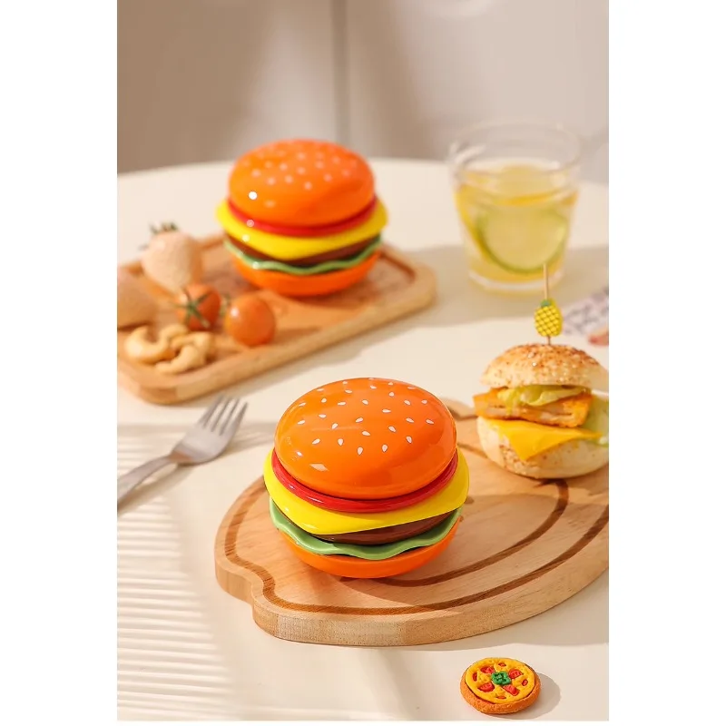 

Hamburger plate five-piece set household ceramic exquisite snack plate dipping plate