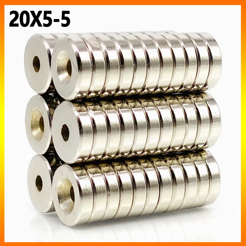 20x5-5mm 2/5/10/20/50/200pcs Strong Powerful Neodymium Magnets 20*5 Hole 5mm Magnet Countersunk Permanent Magnetic  Magnet